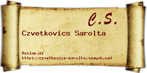 Czvetkovics Sarolta névjegykártya